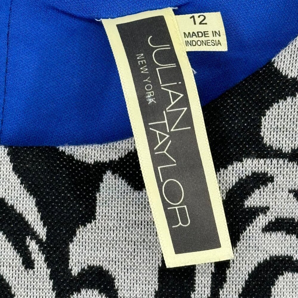Jillian Taylor Women's Black & White Sleeveless Dress Bold Pattern Size 12 new - Picture 8 of 14